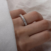 3mm D Color Moissanite 925 Sterling Silver Eternity Band For Her